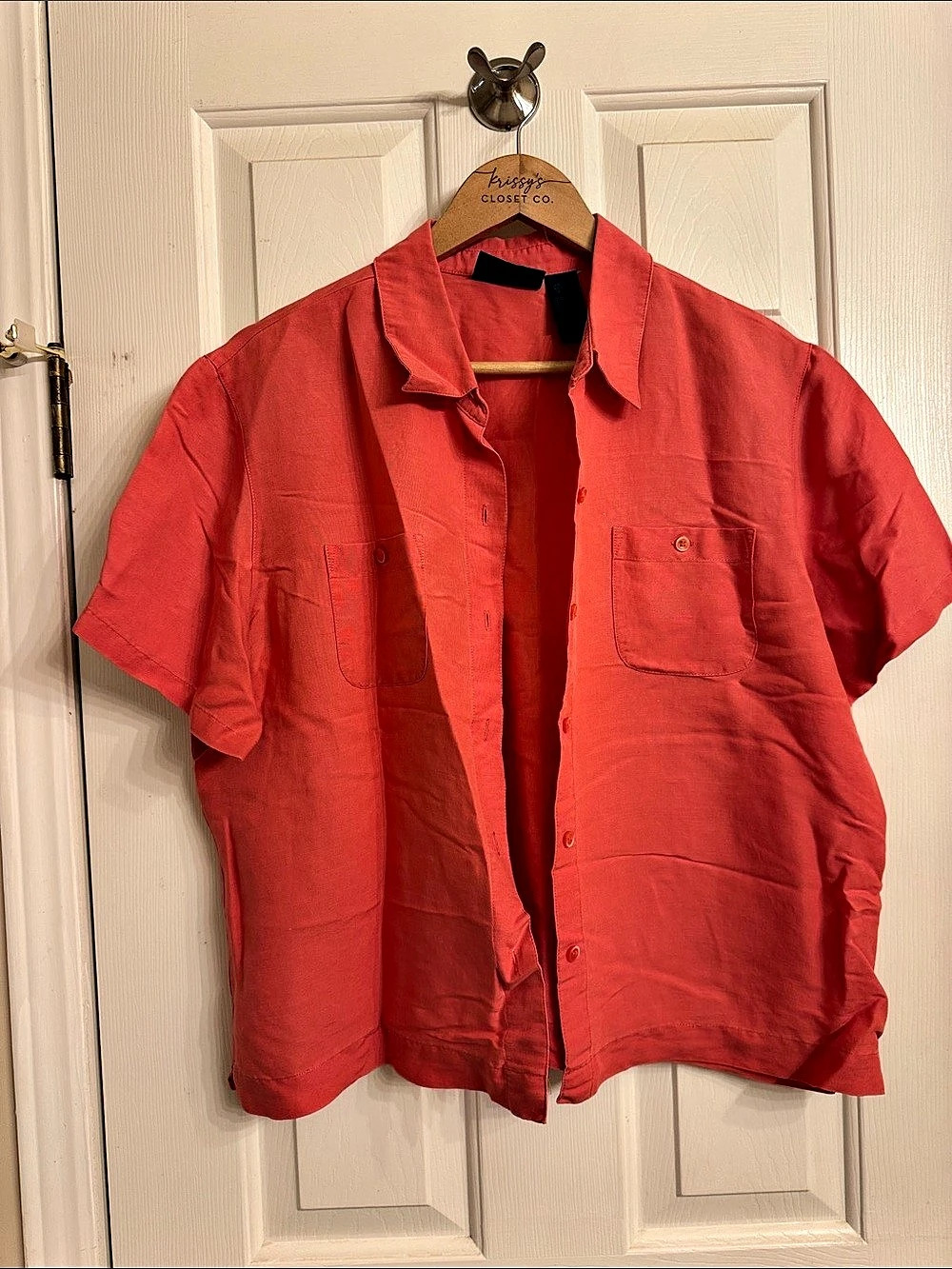 Crazy Horse women's Short Sleeve Shirt in Orange Size XL
